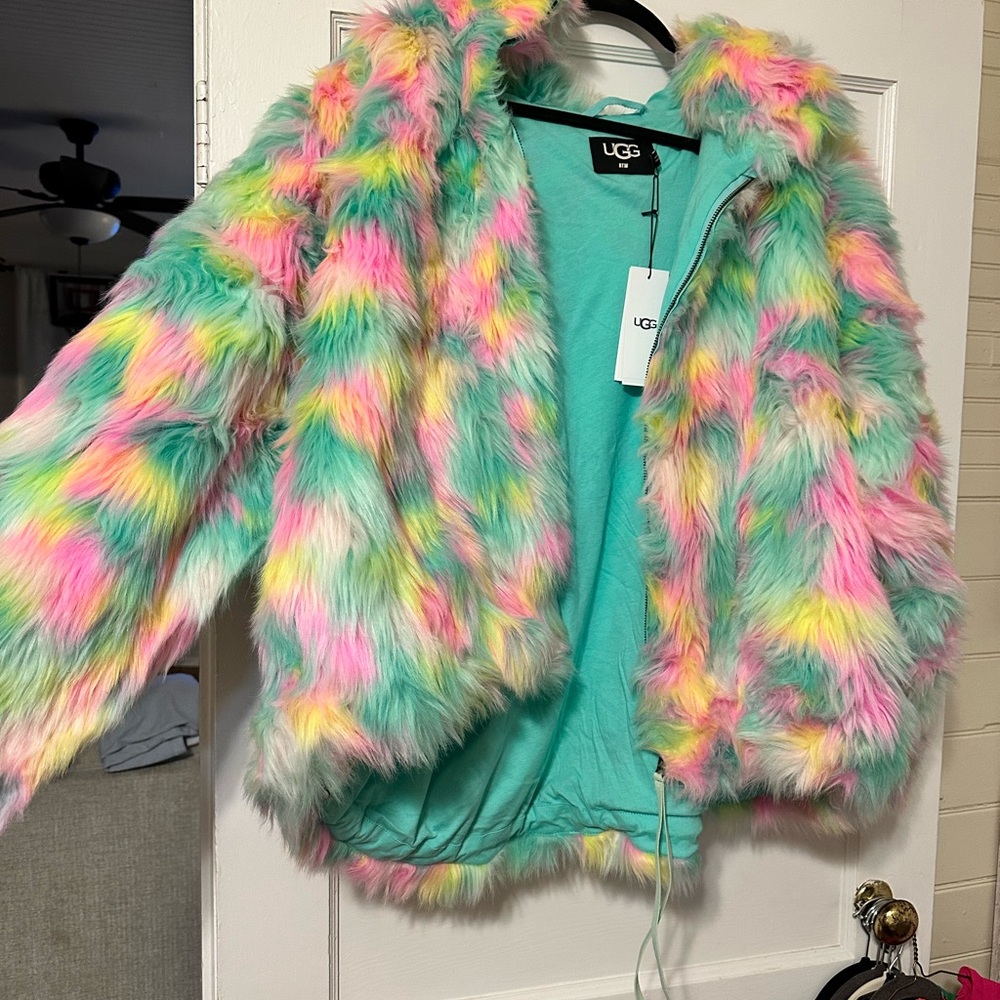 UGG Colorful Faux Fur Jacket